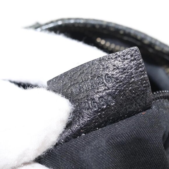 GUCCI GG Canvas Abbey Shoulder Bag Black Gold - Picture 15 of 16